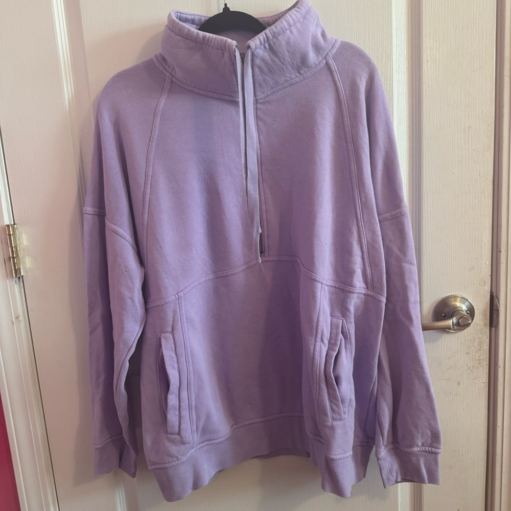 purple pullover quarter zip